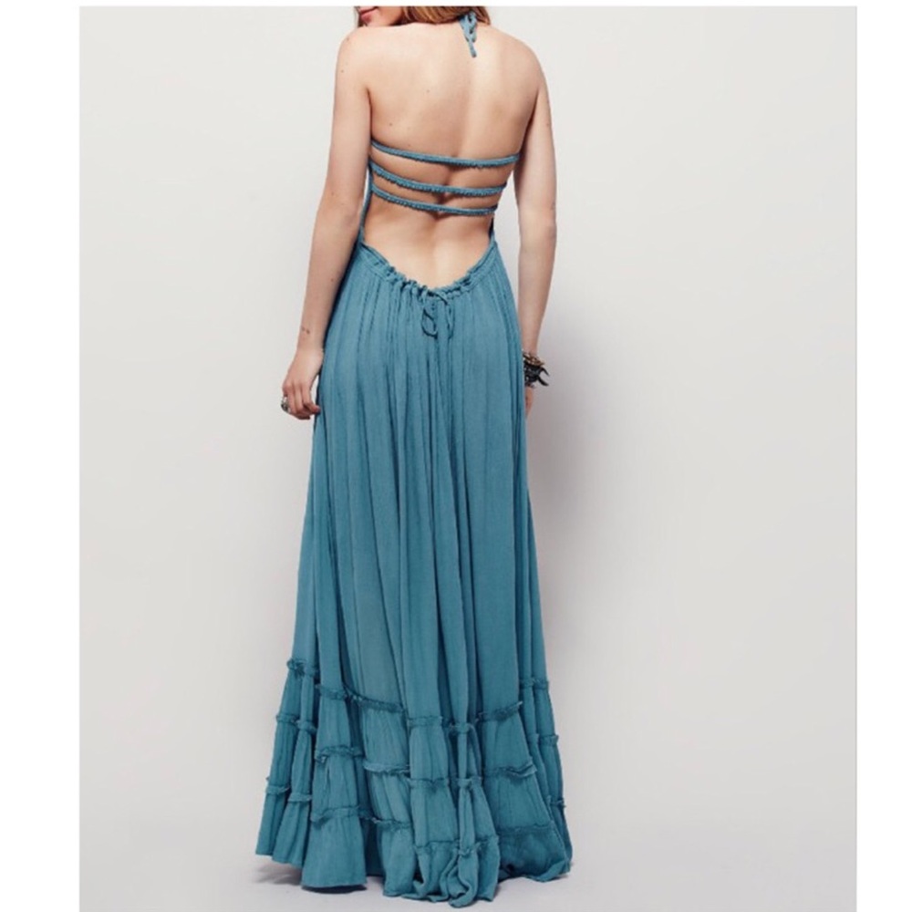 Bohemian Halter Backless Extratropical Maxi Dress - Picture 2 of 8